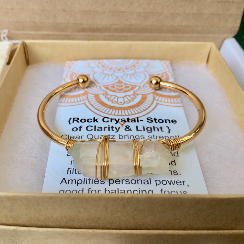 Bohemian Raw Crystal Quartz Cuff